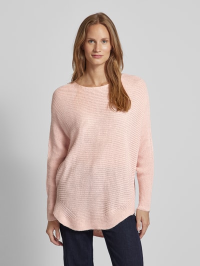 Fransa Gebreide pullover met ronde hals, model 'Eretta' Lichtroze gemêleerd - 4