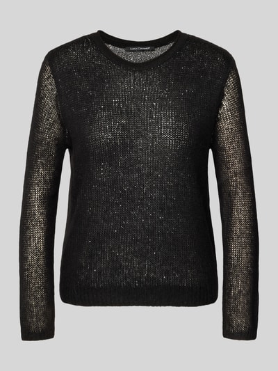 Produktfoto, Strickpullover mit Rundhalsausschnitt van Luisa Cerano in zwart met pailletten, regular fit, zachte textuur, materiaal-mix met alpakawol.