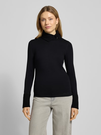 Marc Cain Shirt met lange mouwen en col Zwart - 4