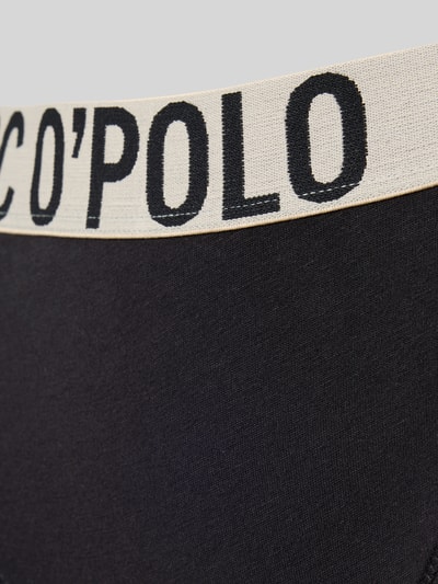 Produktfoto, Slip aus Baumwoll-Mix im 3er-Pack von Marc O'Polo in Schwarz, unifarbenes Jersey Stretch mit elastischem Bund und Label Print