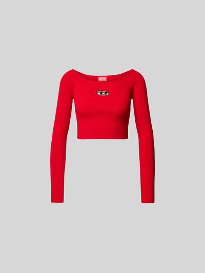 Diesel Cropped Longsleeve mit Label-Detail Rot 2