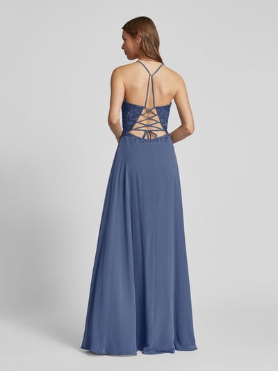 V.M. Abendkleid mit Häkelspitze Hellblau 5