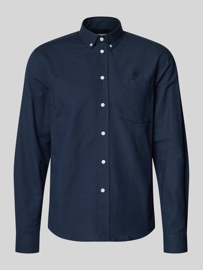 Wood Wood Regular Fit Freizeithemd mit Button-Down-Kragen Modell 'Adam' Blau 2