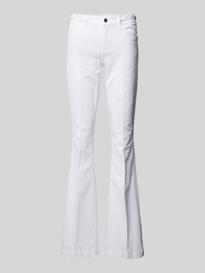 Liu Jo White Flared Jeans in unifarbenem Design mit Perlen Weiss 2