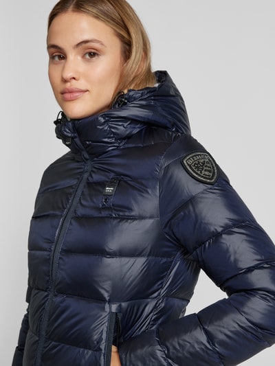 Blauer Usa Steppjacke mit Label-Detail Marine 3