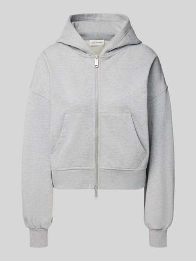 Calvin Klein Jeans Oversized Sweatjacke mit Kapuze Hellgrau Melange 2