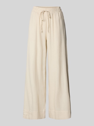 My Essential Wardrobe Spodnie materiałowe z elastycznym pasem model ‘Dias’ Beżowy 2