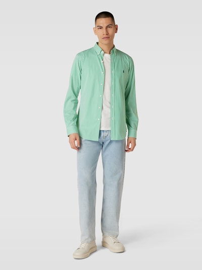 Polo Ralph Lauren Slim Fit Freizeithemd mit Streifenmuster Grün 1