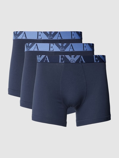 Emporio Armani Pants mit Label-Bund Modell 'BOLD MONOGRAM' im 3er-Pack Dunkelblau 1