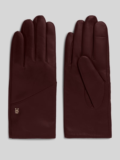 Tommy Hilfiger Handschuhe aus echtem Ziegenleder Bordeaux 1
