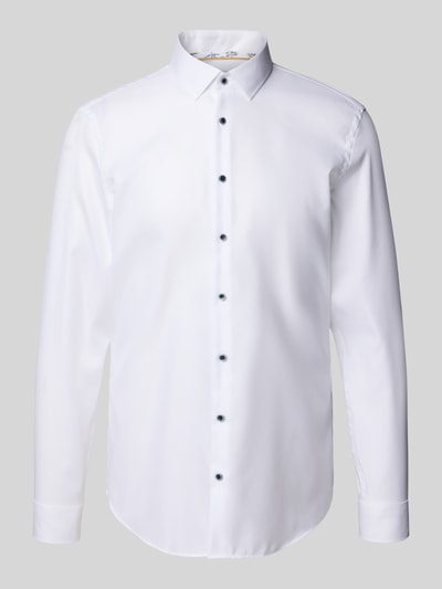 Jake*s Koszula biznesowa o kroju Super Slim Fit z kołnierzykiem typu kent Biały 2