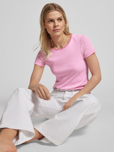 Montego T-Shirt in Ripp-Optik Pink 3