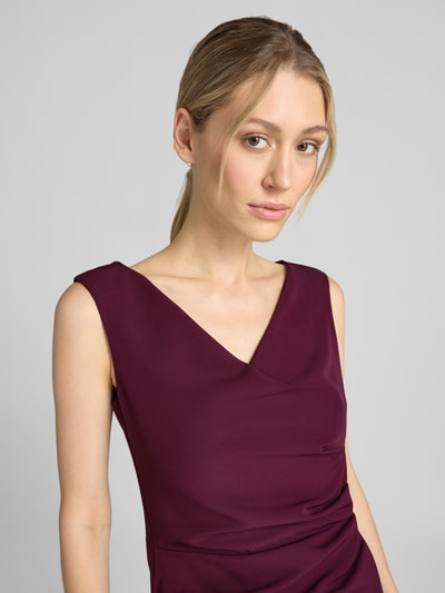 Vera Mont Tailliertes Cocktailkleid mit Raffung Dunkelrot 3