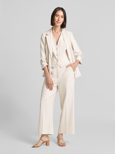 comma Straight leg pantalon met bandplooien Zand - 1