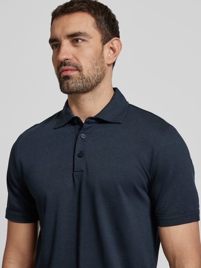 BOSS Slim Fit Poloshirt mit Label-Detail Modell 'Press' Marine 3