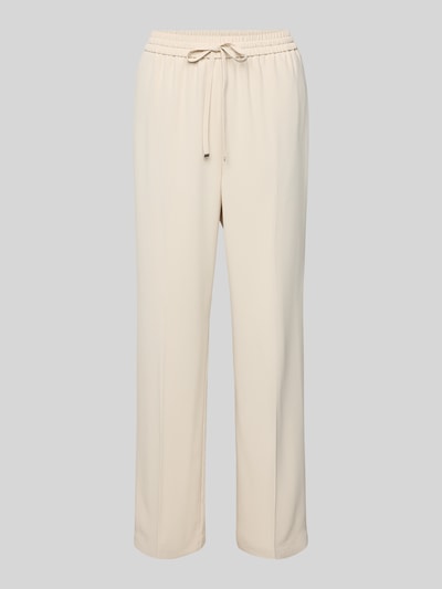 Someday Spodnie materiałowe z prostą nogawką i tunelem model ‘Cevil detail’ Piaskowy 2