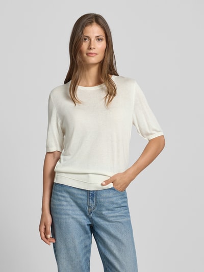 BOSS Orange Relaxed Fit Strickshirt aus Viskose-Mix mit Kaschmir Weiss 4