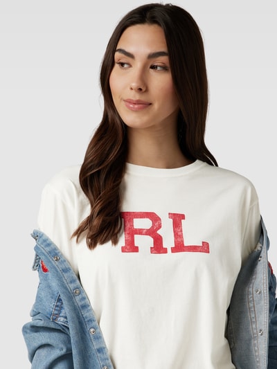 Polo Ralph Lauren T-shirt z nadrukiem z logo Złamany biały 3