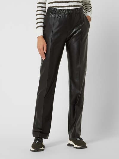 Daydream Comfortbroek in leerlook, model 'Tokyo' Zwart - 4