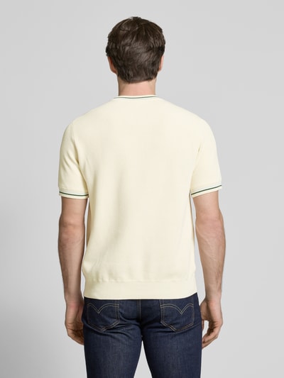 Lacoste T-Shirt mit gerippten Abschlüssen Offwhite 5