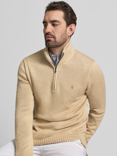 Polo Ralph Lauren Bluza z kołnierzem z wyhaftowanym logo Beżowy melanż 3