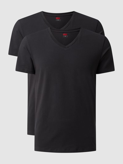 Levi's® T-shirt z detalem z logo w zestawie 2 szt. Czarny 1