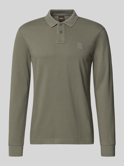 BOSS Orange Slim Fit Poloshirt aus Baumwoll-Mix Modell 'PASSERBY' Oliv 2