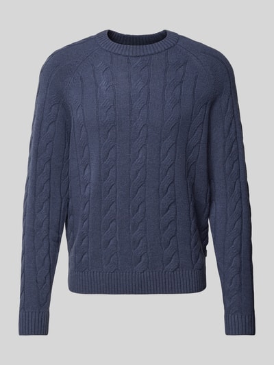 ECOALF Gebreide pullover met ribboorden, model 'TILOALF' Marineblauw - 2