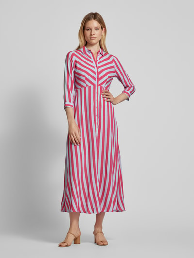 YAS Kleid aus Viskose mit Allover-Muster Modell 'SAVANNA' Fuchsia 4