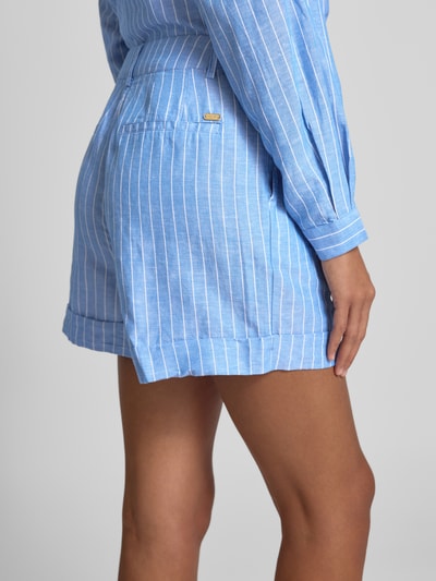 Scotch & Soda Relaxed fit korte broek van een mix van katoen en linnen Lichtblauw - 3