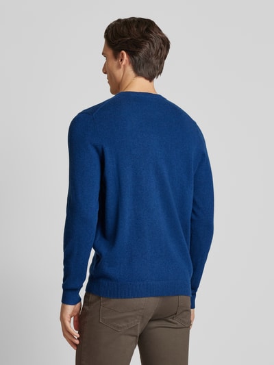 Christian Berg Men Gebreide pullover met ronde hals Marineblauw gemêleerd - 5