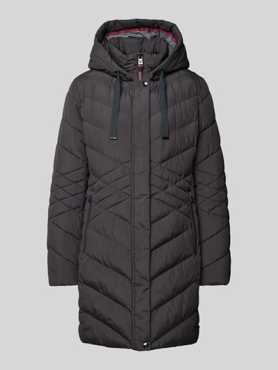 Fuchs Schmitt Płaszcz pikowany z kapturem Czarny 2