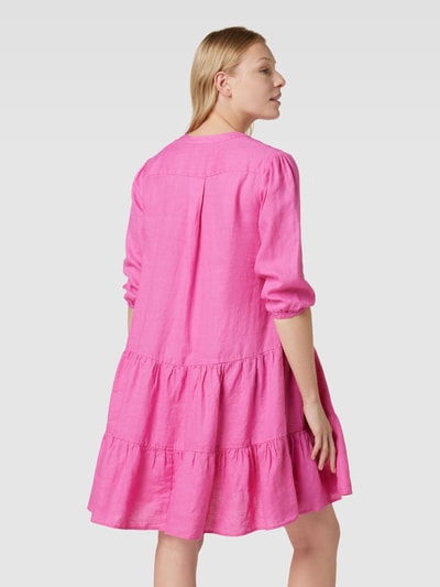 Fynch-Hatton Knielanges Kleid aus Leinen im Stufen-Look Pink 5