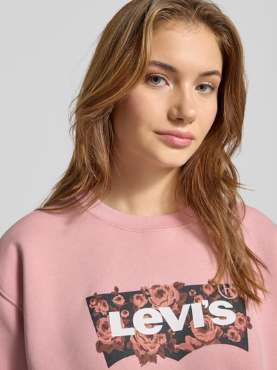 Levi's® Sweatshirt mit Logo-Print und Rundhalsausschnitt Altrosa 3