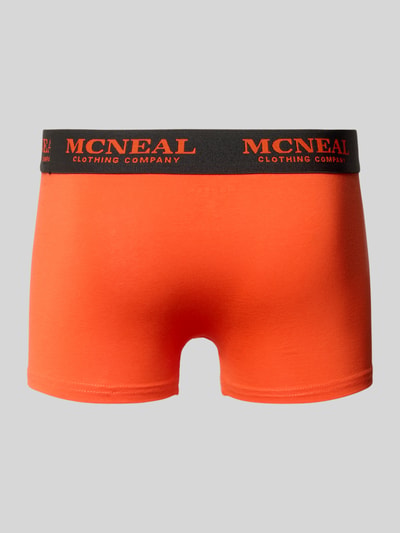 Produktfoto, Trunks mit elastischem Logo-Bund im 3er-Pack von MCNEAL z mieszanki bawełny i elastanu, dopasowany krój, intensywny pomarańcz, logo na czarnym pasie
