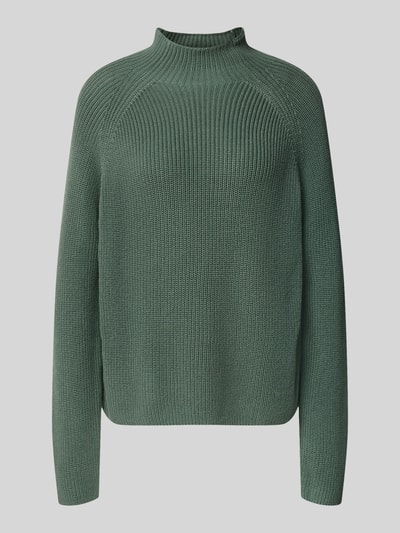 Produktfoto, Regular Fit Pullover aus reiner Baumwolle von Marc O'Polo in dunklem Grün, grob gestrickt, strukturierte Oberfläche