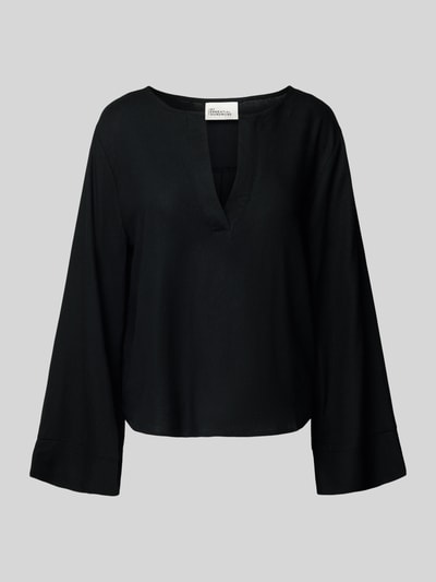 My Essential Wardrobe Blouseshirt met V-hals, model 'Dias' Zwart - 2