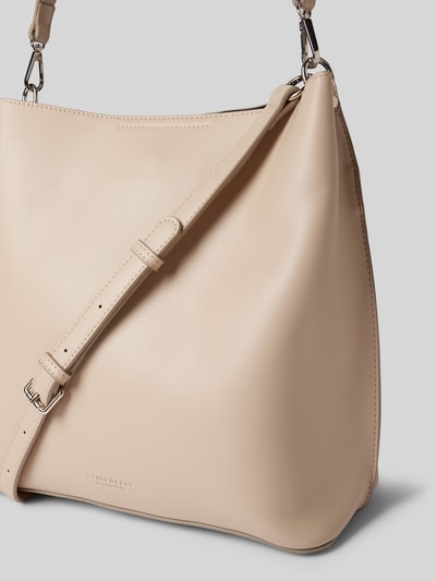Seidenfelt Handtasche mit Tragehenkel und verstellbarem Schulterriemen Beige 3