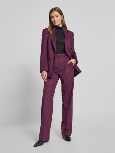 HUGO Blazer met reverskraag, model 'Amyia' Aubergine - 1