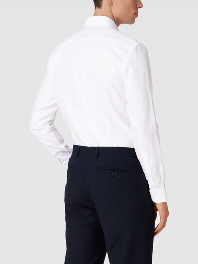 Jake*s Slim Fit Business-Hemd mit Strukturmuster Weiss 5