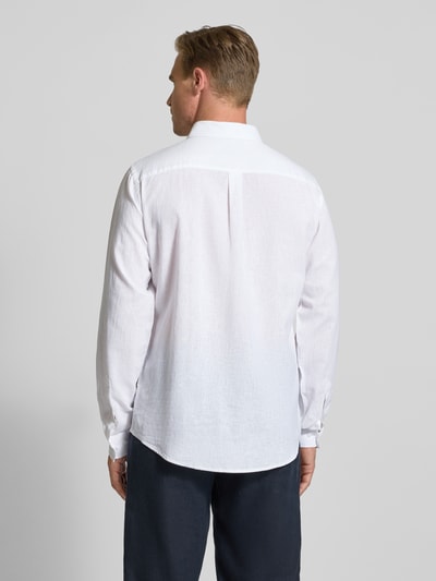 Casual Friday Regular fit linnen overhemd met button-downkraag, model 'Anton' Wit - 5