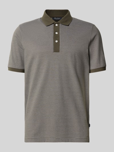 MAERZ Muenchen Slim Fit Poloshirt mit Strukturmuster Oliv 2