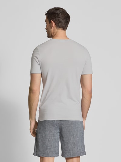 JOOP! Jeans T-Shirt mit geripptem Rundhalsausschnitt Modell 'Cesare' Hellgrau 5