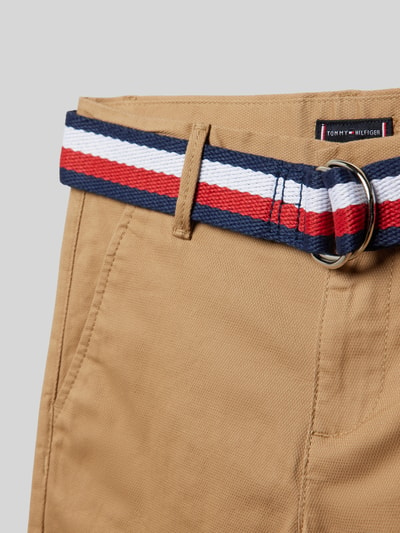 Tommy Hilfiger Teens Bermudas mit Stoffgürtel Camel 2