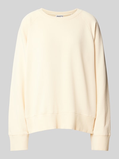 Jake*s Casual Oversized Sweatshirt mit Raglanärmeln Hellgelb 2