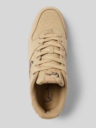 KARL KANI Ledersneaker mit Label-Stitching Beige 3