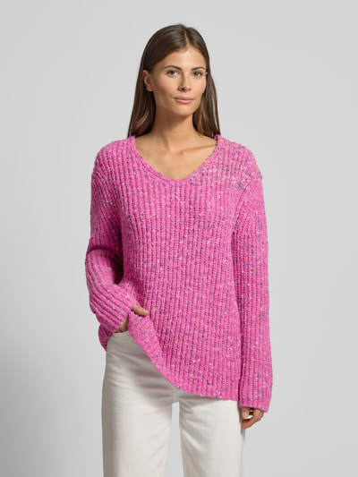 Christian Berg Woman Strickpullover mit V-Ausschnitt Fuchsia 4