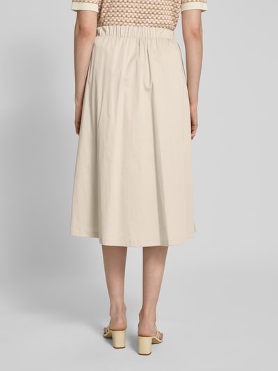 s.Oliver BLACK LABEL Uitlopende midirok met bandplooien Zand - 5