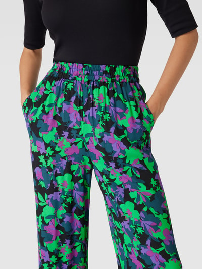 YAS Stoffen broek met bloemenmotief, model 'LICCO' Zwart - 3