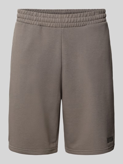 REVIEW Relaxed Fit Sweatshorts mit Label-Stitching Dunkelgrau 2
